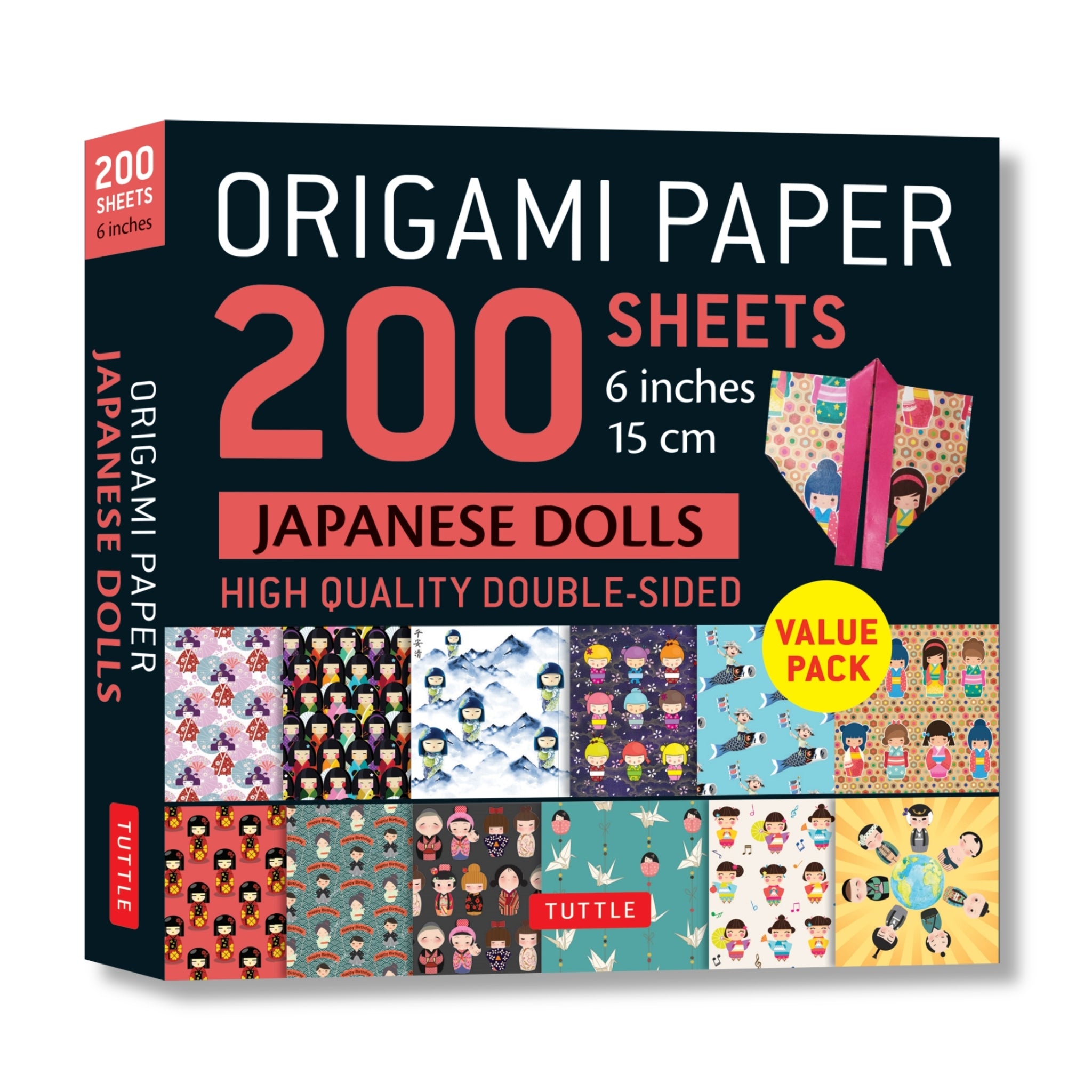Cover image for Origami Paper 200 sheets Japanese Dolls 6" (15 cm) ISBN 9780804857130